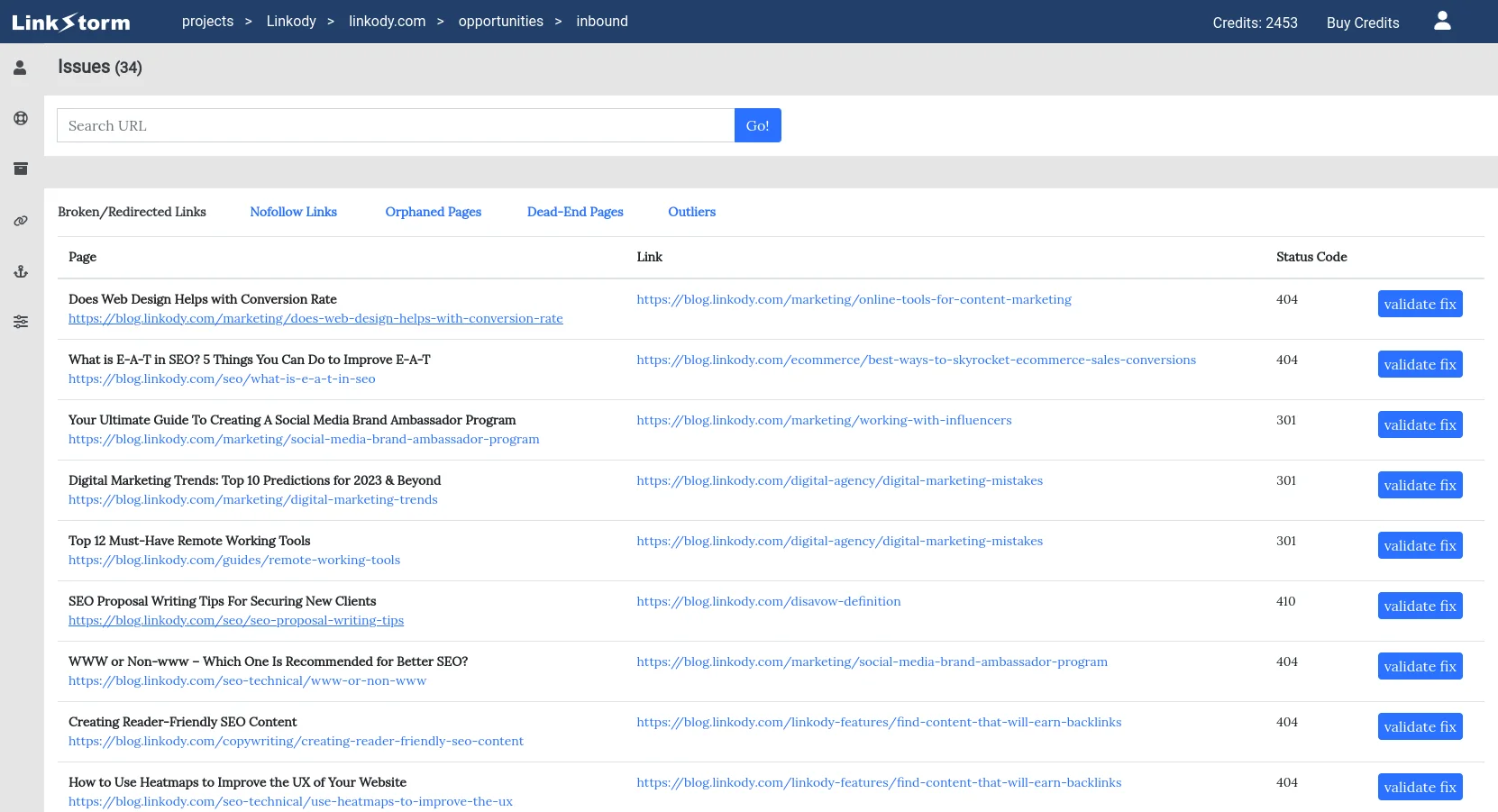 Internal Linking Tool - LinkStorm
